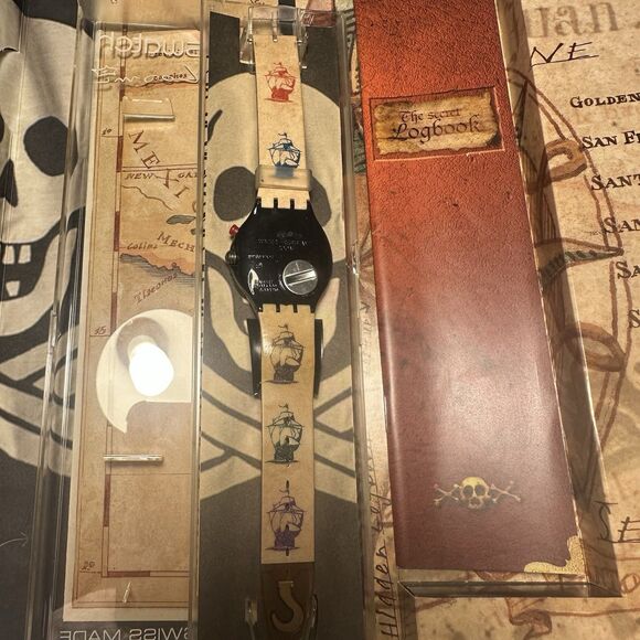 NEW Swatch Scuba 200 Watch UNCINO PIRATE SDB902 with Original Box & Papers 1999 - Picture 9 of 11